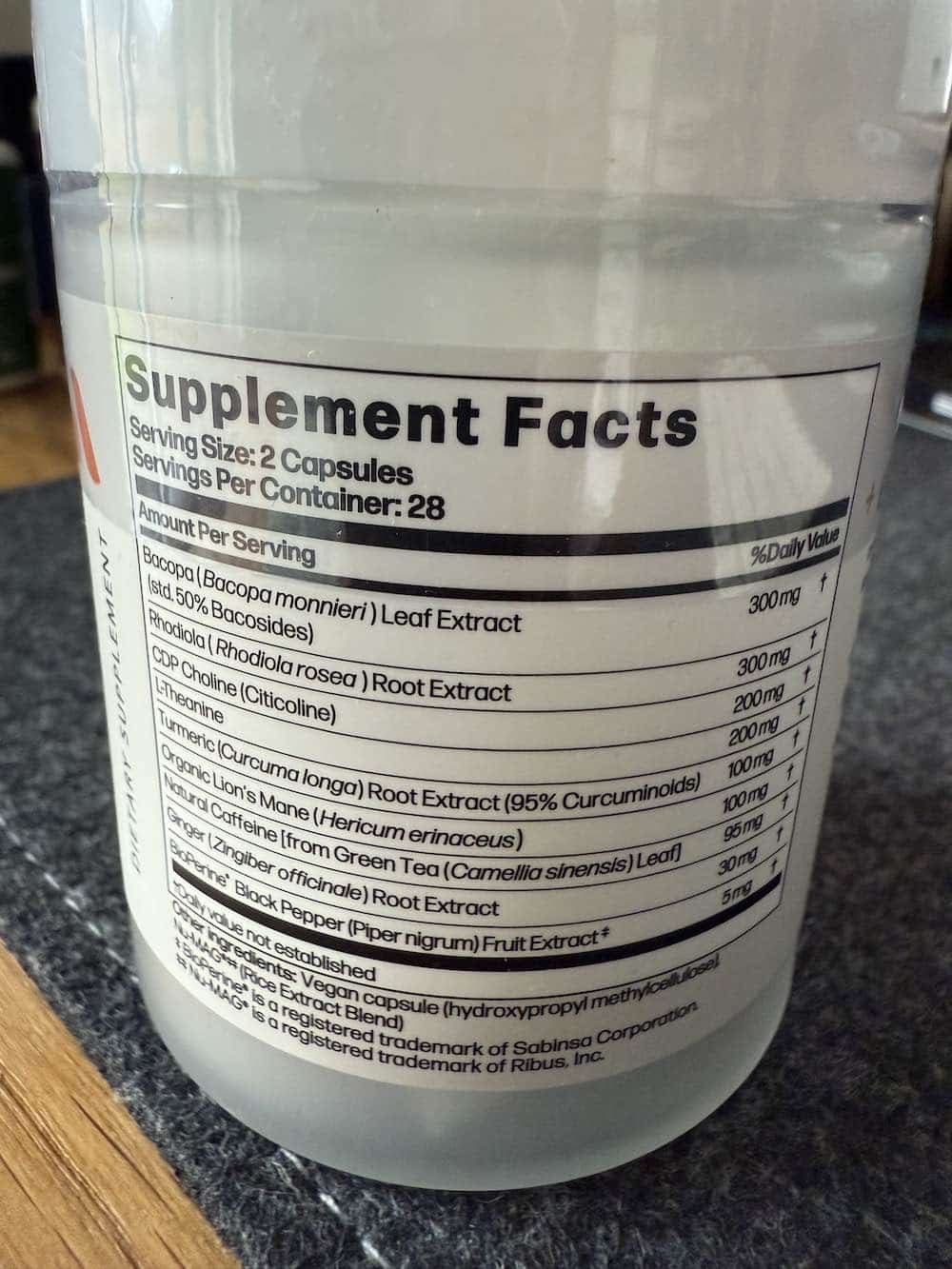 Avantera Elevate ingredients on label